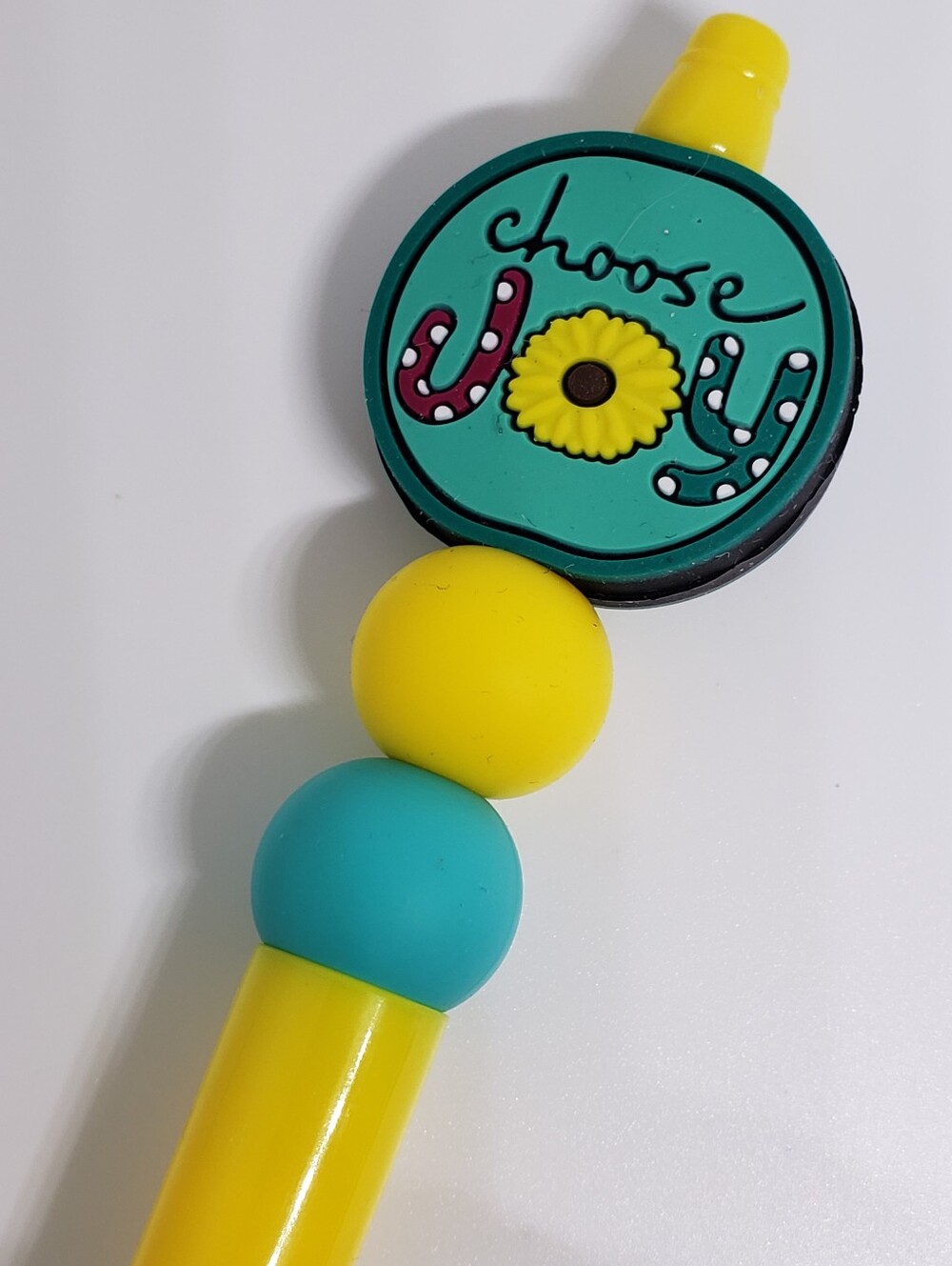 Handmade Choose Joy Silicone Focal Beaded Pen
